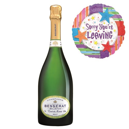 Besserat de Bellefon Cuvee des Moines and Sorry Your Leaving Balloon - Delivered to Your Door